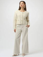 Joseph Ribkoff Jambe Wide Leg Mid-Rise Jeans Birch