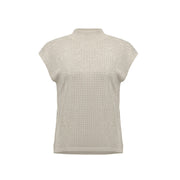 Joseph Ribkoff Knit Top With Rhinestone Detail Birch/Silver