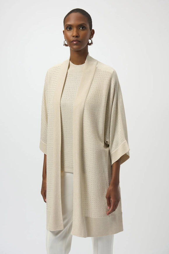 Joseph Ribkoff Knit Longline Cover Up Birch/Silver
