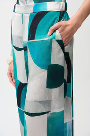 Joseph Ribkoff Geo Print Trousers Green MLT
