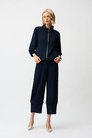 Joseph Ribkoff Cropped Wide Leg Trouser Navy