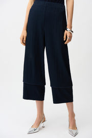 Joseph Ribkoff Cropped Wide Leg Trouser Navy