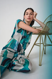 Joseph Ribkoff Geo Print Top Green MLT