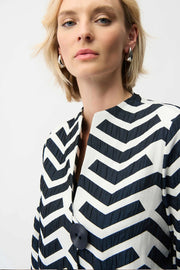 Joseph Ribkoff Geo Print Jacket Off-white/Navy