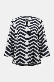 Joseph Ribkoff Geo Print Jacket Off-white/Navy