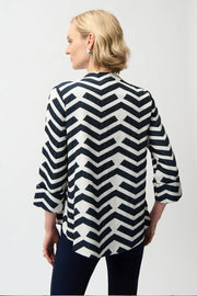 Joseph Ribkoff Geo Print Jacket Off-white/Navy