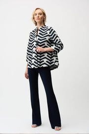 Joseph Ribkoff Geo Print Jacket Off-white/Navy