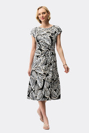 Joseph Ribkoff Dress Leaf Black Multi