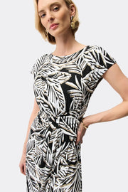 Joseph Ribkoff Dress Leaf Black Multi