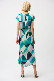 Joseph Ribkoff Dress Geo Print Green MLT