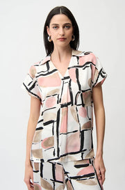 Joseph Ribkoff Boxy Top Abstract Print