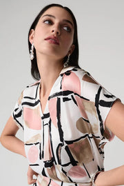 Joseph Ribkoff Boxy Top Abstract Print
