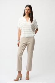 Joseph Ribkoff Striped Knit Top Vanilla/Moonstone