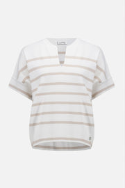 Joseph Ribkoff Striped Knit Top Vanilla/Moonstone