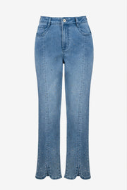 Joseph Ribkoff High Waist Jeans With Rhinestone Detail