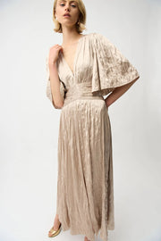 Joseph Ribkoff Pleated Dress Parchment