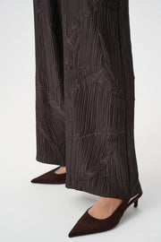 Joseph Ribkoff Pleated Satin Wide Leg Pants Mocha