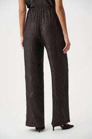 Joseph Ribkoff Pleated Satin Wide Leg Pants Mocha