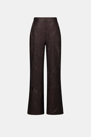Joseph Ribkoff Pleated Satin Wide Leg Pants Mocha