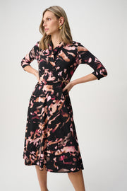 Joseph Ribkoff Wrap Dress Black Multi