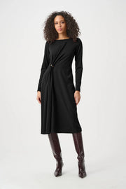 Joseph Ribkoff Draped Front Dress Black