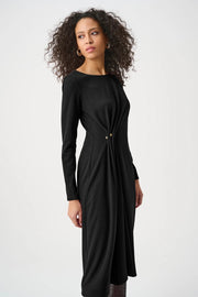 Joseph Ribkoff Draped Front Dress Black
