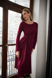 Joseph Ribkoff Draped Front Dress Elderberry