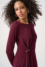 Joseph Ribkoff Draped Front Dress Elderberry