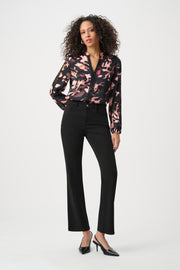 Joseph Ribkoff Blouse Abstract Print Black Multi