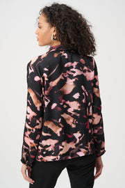 Joseph Ribkoff Blouse Abstract Print Black Multi