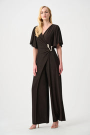 Joseph Ribkoff Wide Leg Jumpsuit Bronze