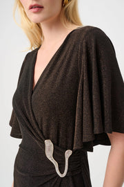 Joseph Ribkoff Wide Leg Jumpsuit Bronze