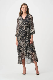 Joseph Ribkoff Wrap Dress Animal Print