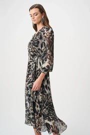 Joseph Ribkoff Wrap Dress Animal Print