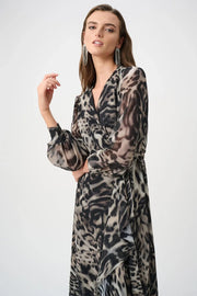 Joseph Ribkoff Wrap Dress Animal Print