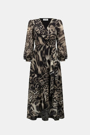 Joseph Ribkoff Wrap Dress Animal Print