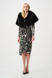 Joseph Ribkoff Faux Fur Cover Up Black