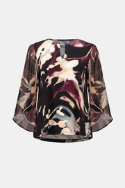 Joseph Ribkoff Top Abstract Print Black Multi