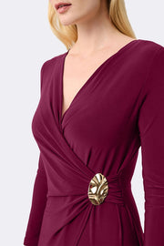 Joseph Ribkoff Wide Leg Wrap Jumpsuit Berry Burst