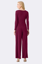 Joseph Ribkoff Wide Leg Wrap Jumpsuit Berry Burst