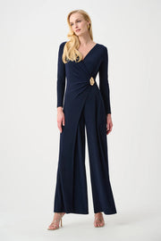 Joseph Ribkoff Wide Leg Wrap Jumpsuit Midnight Blue