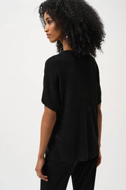 Joseph Ribkoff Knit Metallic Top Black