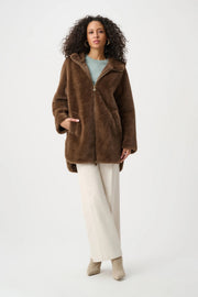 Joseph Ribkoff Faux Fur Coat Dark Mink