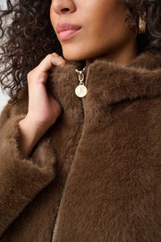Joseph Ribkoff Faux Fur Coat Dark Mink