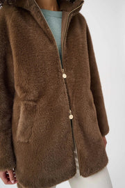 Joseph Ribkoff Faux Fur Coat Dark Mink
