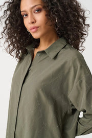 Joseph Ribkoff Blouse With Rhinestone Detail Avocado