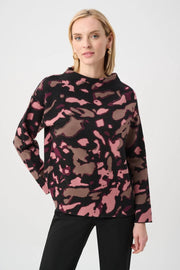 Joseph Ribkoff Jacquard Knit Sweater Black Multi