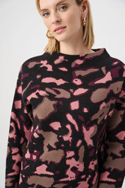 Joseph Ribkoff Jacquard Knit Sweater Black Multi