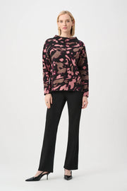 Joseph Ribkoff Jacquard Knit Sweater Black Multi