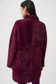 Joseph Ribkoff Faux Fur Coat Elderberry